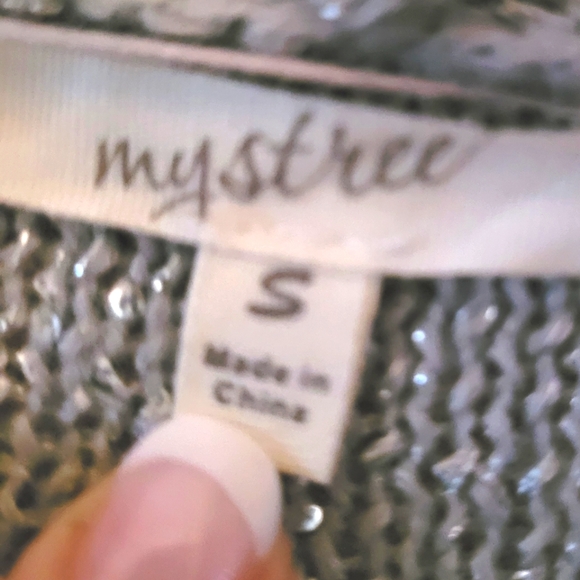 Mystree Silver Sequin Jacket S - Picture 5 of 6